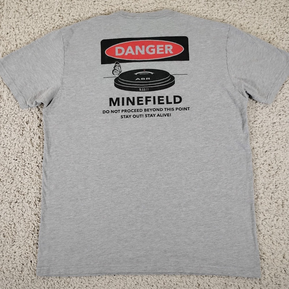 511 Tactical Shirt Mens XL Gray Minefield War Army Military Tactical Cotton Logo
